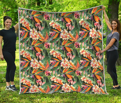Watercolor Bird Of Paradise Print Quilt