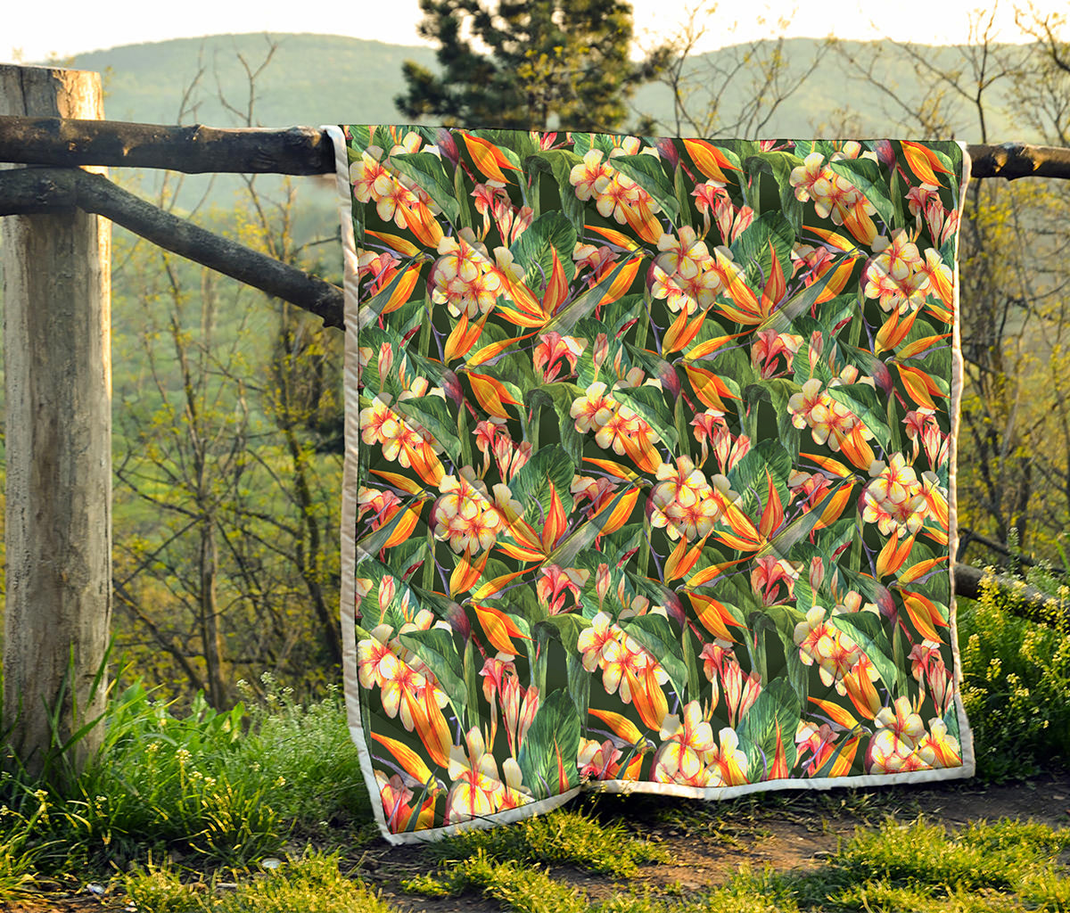 Watercolor Bird Of Paradise Print Quilt