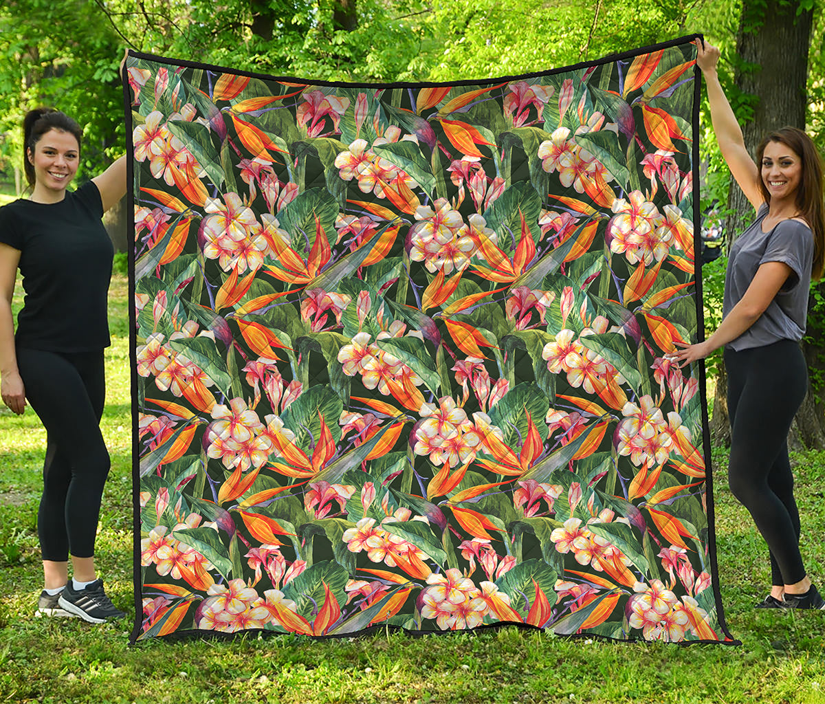 Watercolor Bird Of Paradise Print Quilt