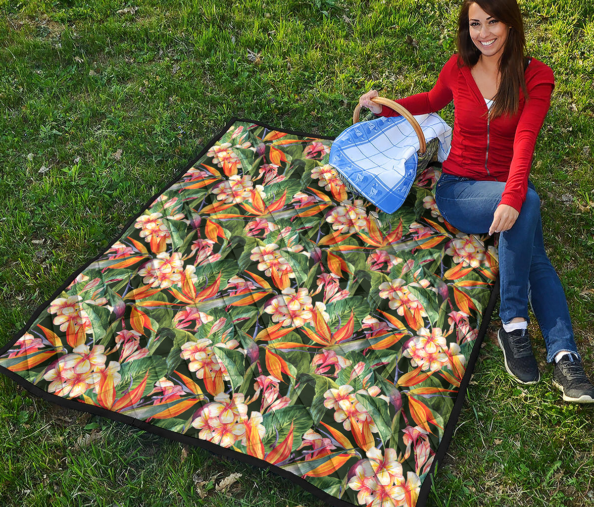 Watercolor Bird Of Paradise Print Quilt