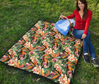 Watercolor Bird Of Paradise Print Quilt
