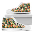 Watercolor Bird Of Paradise Print White High Top Sneakers
