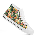 Watercolor Bird Of Paradise Print White High Top Shoes