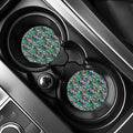 Watercolor Blooming Cactus Print Car Coasters