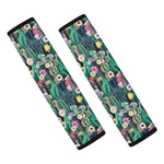 Watercolor Blooming Cactus Print Car Seat Belt Covers