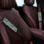 Watercolor Blooming Cactus Print Car Seat Belt Covers