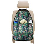 Watercolor Blooming Cactus Print Car Seat Organizers