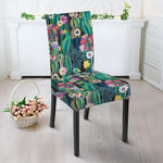Watercolor Blooming Cactus Print Dining Chair Slipcover