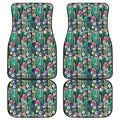 Watercolor Blooming Cactus Print Front and Back Car Floor Mats