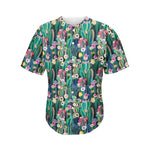 Watercolor Blooming Cactus Print Men's Baseball Jersey