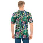 Watercolor Blooming Cactus Print Men's T-Shirt