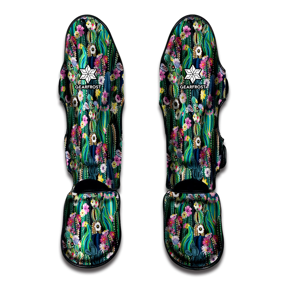 Watercolor Blooming Cactus Print Muay Thai Shin Guard