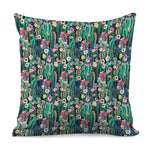 Watercolor Blooming Cactus Print Pillow Cover