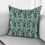 Watercolor Blooming Cactus Print Pillow Cover