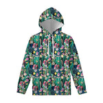 Watercolor Blooming Cactus Print Pullover Hoodie