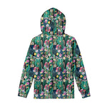 Watercolor Blooming Cactus Print Pullover Hoodie