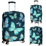 Watercolor Blue Butterfly Pattern Print Luggage Cover GearFrost