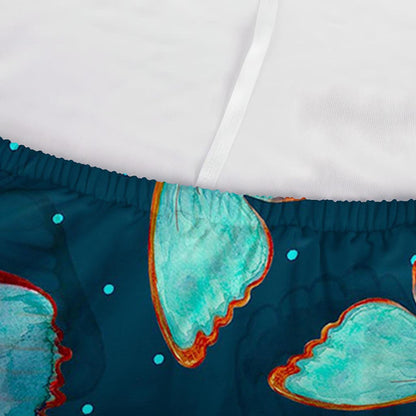 Watercolor Blue Butterfly Pattern Print Sofa Cover