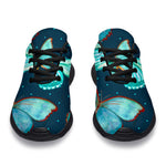 Watercolor Blue Butterfly Pattern Print Sport Shoes GearFrost