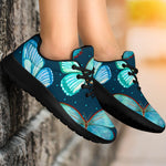 Watercolor Blue Butterfly Pattern Print Sport Shoes GearFrost