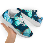 Watercolor Blue Butterfly Pattern Print Sport Shoes GearFrost