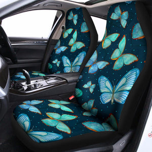 Watercolor Blue Butterfly Pattern Print Universal Fit Car Seat Covers