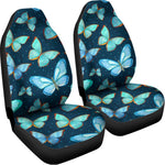 Watercolor Blue Butterfly Pattern Print Universal Fit Car Seat Covers