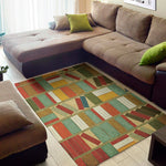 Watercolor Bookshelf Pattern Print Area Rug
