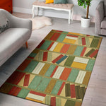 Watercolor Bookshelf Pattern Print Area Rug