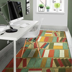 Watercolor Bookshelf Pattern Print Area Rug