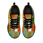 Watercolor Bookshelf Pattern Print Black Sneakers
