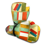 Watercolor Bookshelf Pattern Print Boxing Gloves