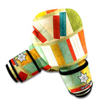 Watercolor Bookshelf Pattern Print Boxing Gloves