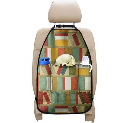 Watercolor Bookshelf Pattern Print Car Seat Organizers