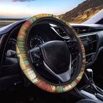 Watercolor Bookshelf Pattern Print Car Steering Wheel Cover