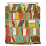 Watercolor Bookshelf Pattern Print Duvet Cover Bedding Set