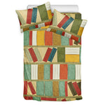 Watercolor Bookshelf Pattern Print Duvet Cover Bedding Set