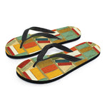 Watercolor Bookshelf Pattern Print Flip Flops