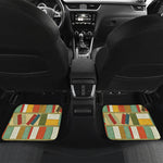 Watercolor Bookshelf Pattern Print Front and Back Car Floor Mats