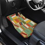 Watercolor Bookshelf Pattern Print Front Car Floor Mats