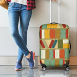 Watercolor Bookshelf Pattern Print Luggage Cover