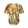 Watercolor Bookshelf Pattern Print Men's Baseball Jersey