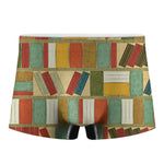 Watercolor Bookshelf Pattern Print Men's Boxer Briefs
