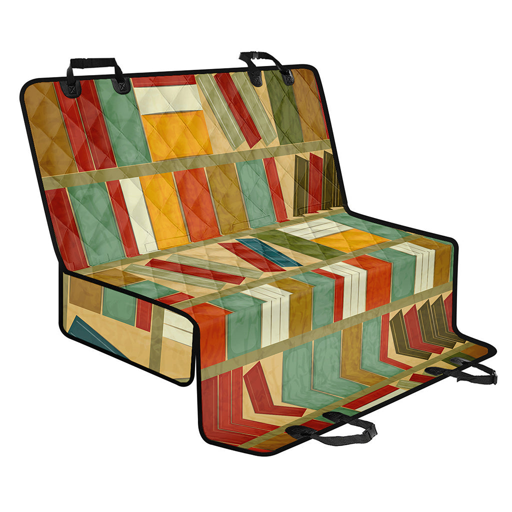 Watercolor Bookshelf Pattern Print Pet Car Back Seat Cover