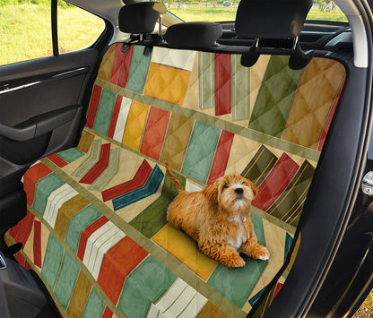 Watercolor Bookshelf Pattern Print Pet Car Back Seat Cover