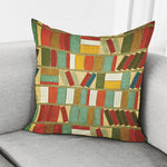 Watercolor Bookshelf Pattern Print Pillow Cover
