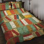 Watercolor Bookshelf Pattern Print Quilt Bed Set