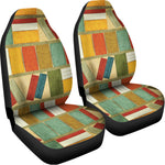 Watercolor Bookshelf Pattern Print Universal Fit Car Seat Covers