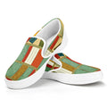 Watercolor Bookshelf Pattern Print White Slip On Sneakers