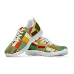 Watercolor Bookshelf Pattern Print White Sneakers